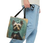 Yorkshire Terrier Tote Bag Charming Floral Chic Canvas Companion