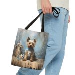 Yorkie Starry Night Canvas Tote Bag Artistic & Eco-friendly