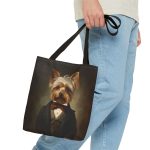 Yorkie Charm Tote Bag Red Fedora Yorkshire Terrier Design
