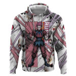 Hisoka Morow Playing Card Theme Hoodie with Magic Aura and Artistic Anime Illustration