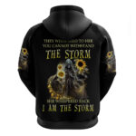I Am The Storm Reaper Sunflower Roses Wings Hoodie