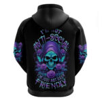 I'm Not Anti-social Mad Reaper Skull Hoodie