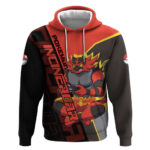 Incineroar Pok Hoodie Bold Retro Anime Style