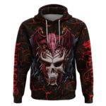Infernal Draconic Skull Hoodie Embracing the Fiery Soul DT01