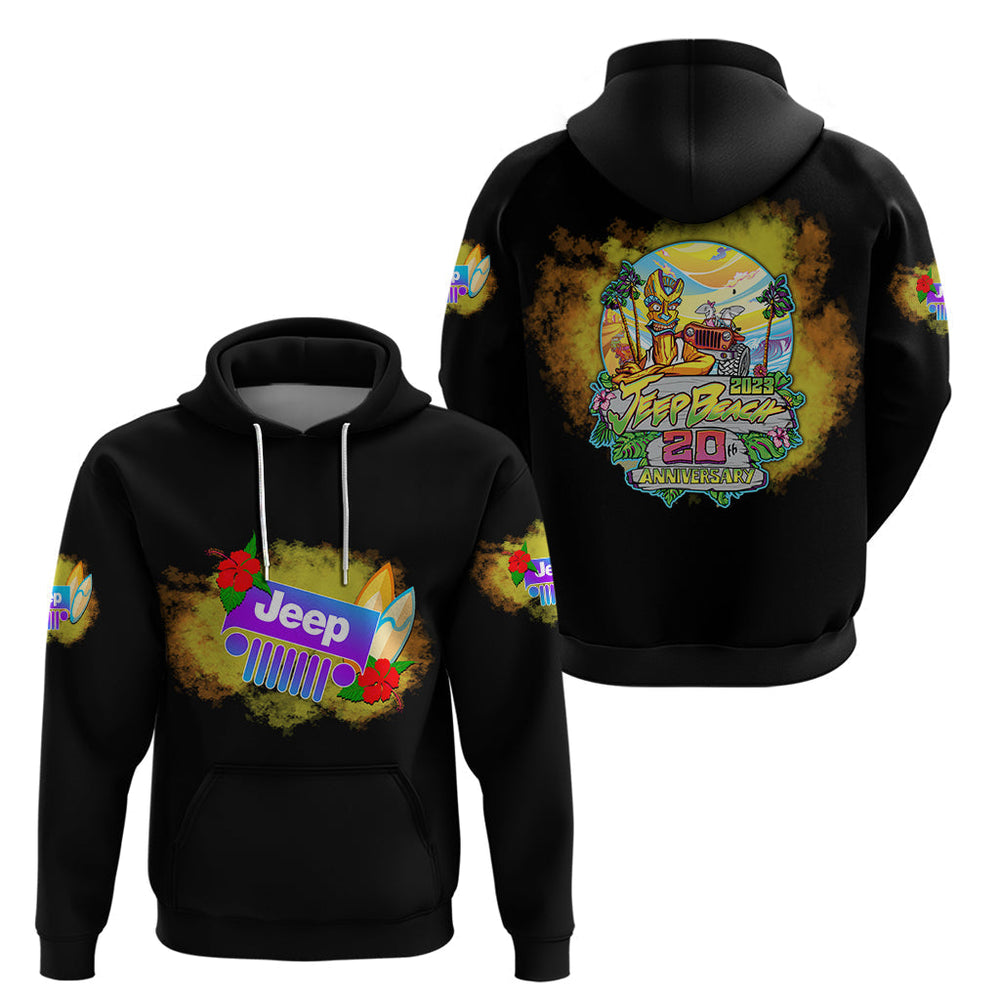 JEEP Beach Hoodie Anniversary 20th 2023 Black Style JEEP Beach Hoodie Anniversary 20th 2023 Black Style