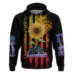 Jeep Girl Hoodie Sunflowers Mix American Flag