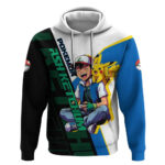 Ash Pikachu Pok Hoodie Vibrant Anime Character Style
