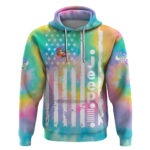 Jeep Girl Hoodie Tie Dye American Flag Lips DT02