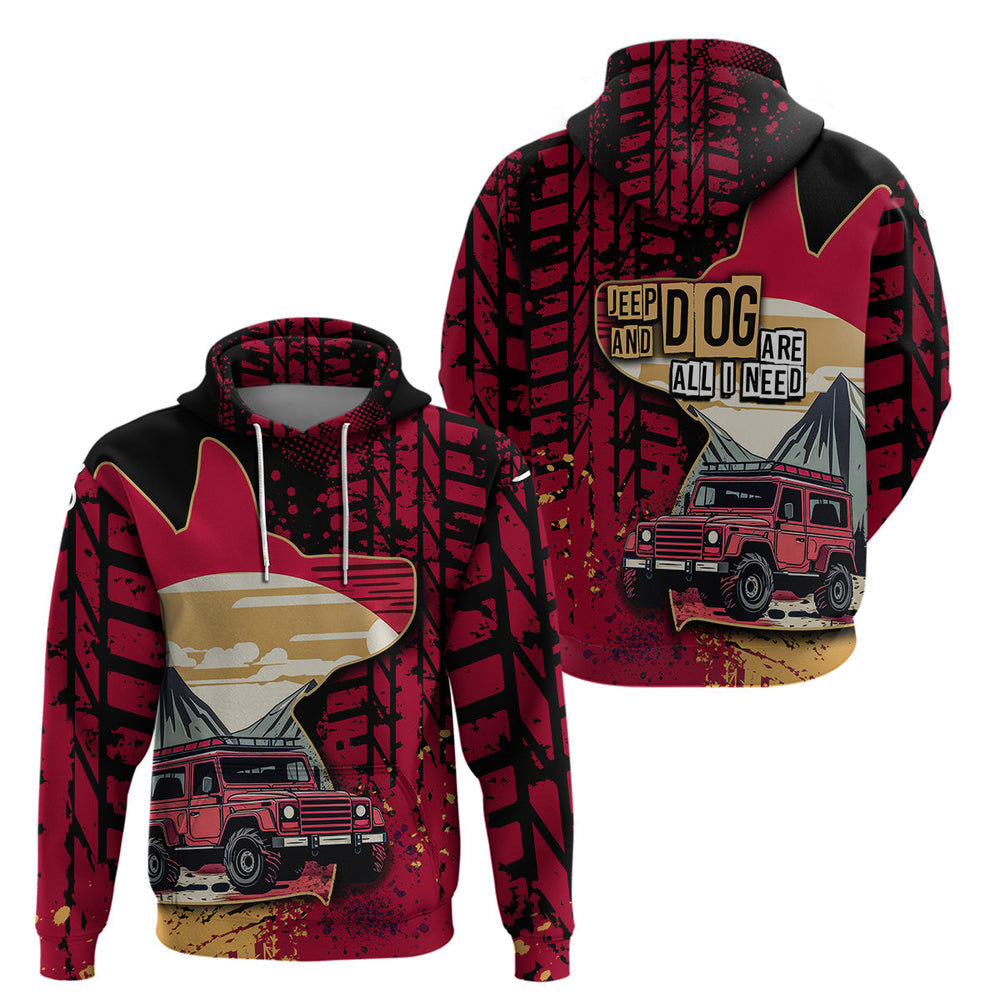 Jeep Life - Jeep and Dogs Are All I Need Hoodie Jeep Life - Jeep and Dogs Are All I Need Hoodie