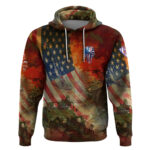 Jeep Skull Solider Hoodie American Flag DT02