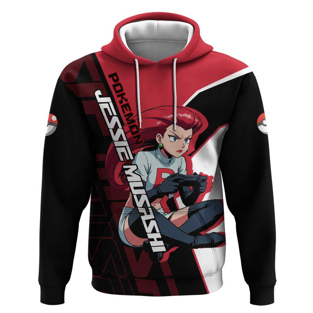 Jessie Musashi Pok Hoodie Bold Villain Anime Style Jessie Musashi Pok Hoodie Bold Villain Anime Style