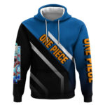 Jinbei One Piece Hoodie with Fish-Man Warrior Pose and Ocean-Inspired Design