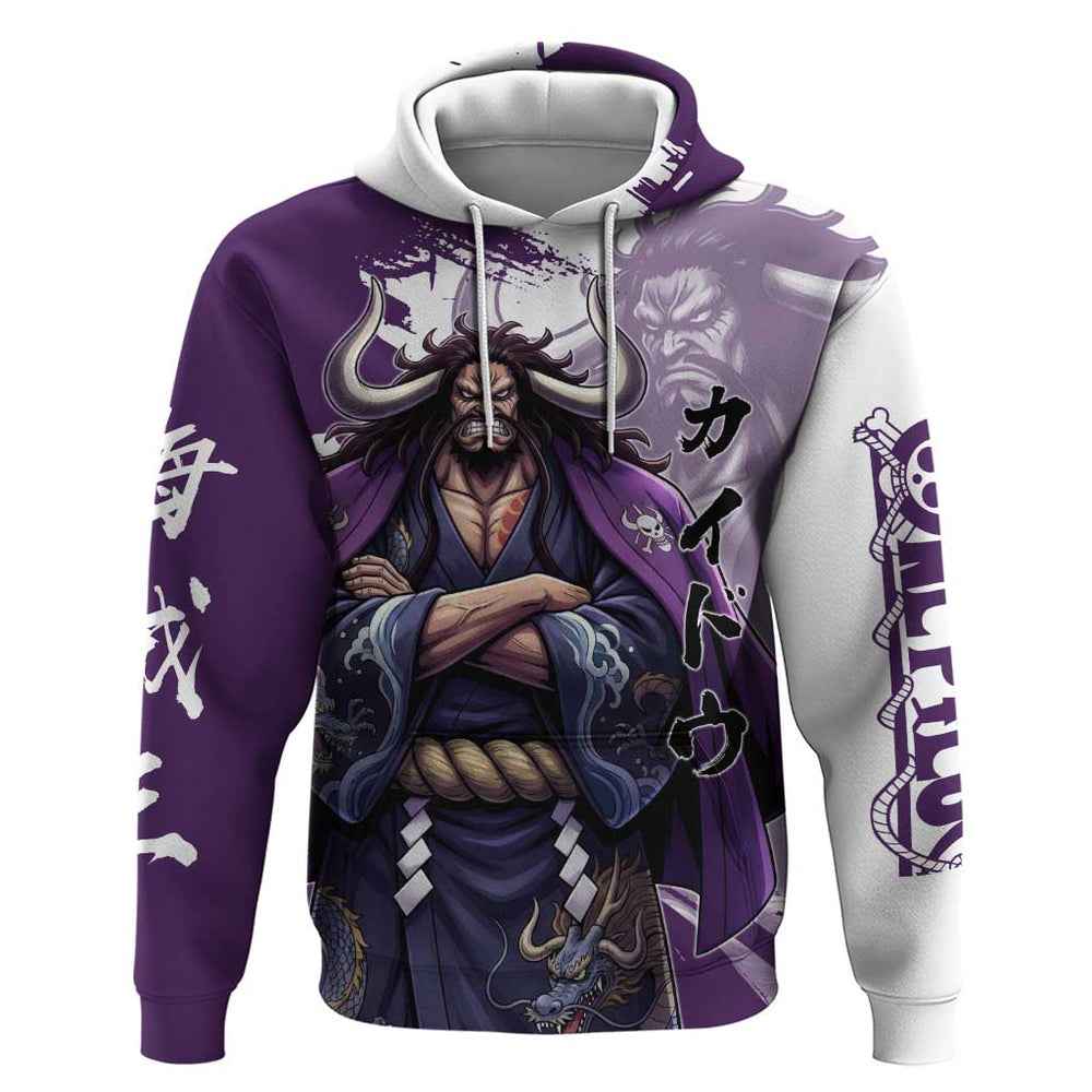 Kaido Anime Hoodie One Piece Oni Warlord Graphic Kaido Anime Hoodie One Piece Oni Warlord Graphic