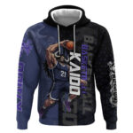 Kaido One Piece Basketball Theme Navy and Black Design Hoodie with Dragon Skull Emblem and Power Dun