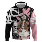 Kamado Nezuko Demon Slayer Hoodie Pink Black Graffiti Anime Graphic