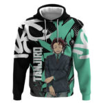 Kamado Tanjiro Demon Slayer Hoodie Black Graffiti Anime Graphic