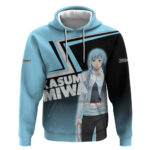 Kasumi Miwa Hoodie Blue Gradient Anime Style
