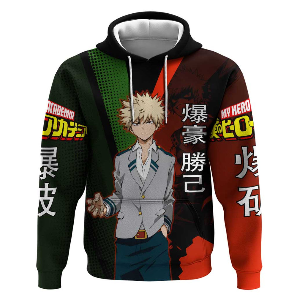 Katsuki Bakugo Dynamight Hoodie Japanese Comic Book Style Katsuki Bakugo Dynamight Hoodie Japanese Comic Book Style