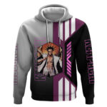 Kenpachi Zaraki from Bleach Hoodie with Sword and Battle Ready Pose Design