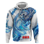 Koga Inuyasha Series Hoodie Electric Storm Anime Style with Blue Wolf Spirit
