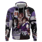Kokushibo from Demon Slayer Hoodie with Dark Red and Black Demonic Moon Style Design