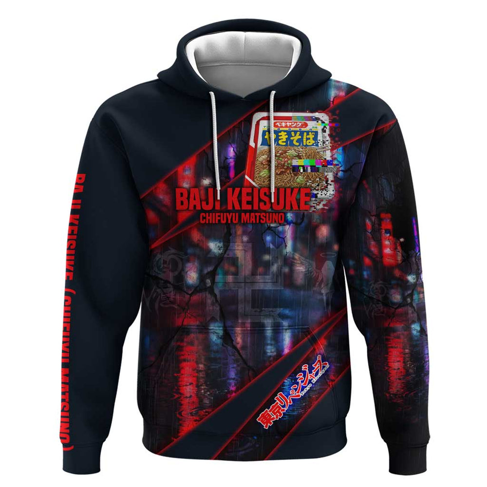 Baji Keisuke Chifuyu Matsuno Hoodie Dark Neon Street Fight Art Style Baji Keisuke Chifuyu Matsuno Hoodie Dark Neon Street Fight Art Style