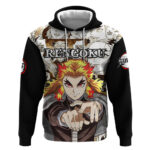 Kyojuro Rengoku Demon Slayer Hoodie Anime Mix Manga Style