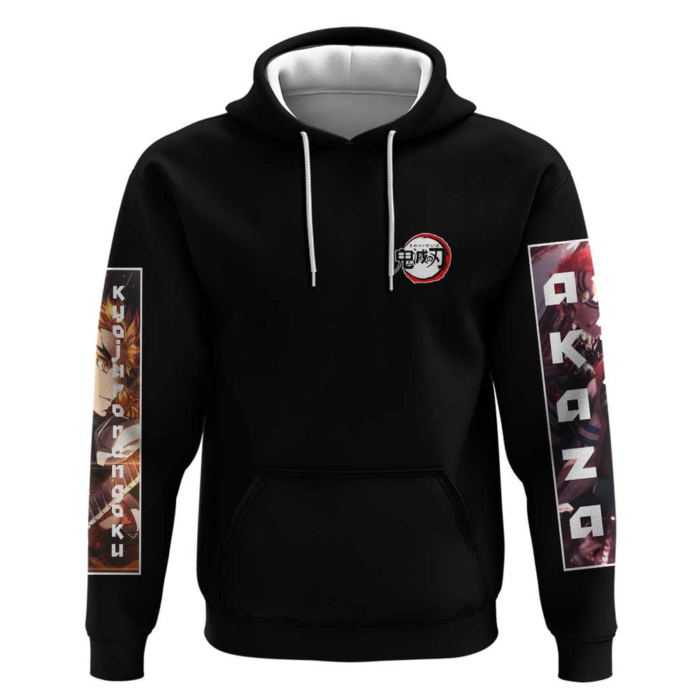 Kyojuro Rengoku vs Akaza Demon Slayer Hoodie Anime Style Kyojuro Rengoku vs Akaza Demon Slayer Hoodie Anime Style