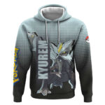 Kyurem from Pok Hoodie with Ice Type Ability and Powerful Battle Pose Design
