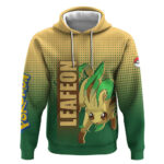 Leafeon from Pok Hoodie with Grass Type Power and Nature Design