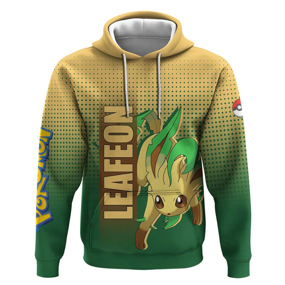 Leafeon from Pok Hoodie with Grass Type Power and Nature Design Leafeon from Pok Hoodie with Grass Type Power and Nature Design