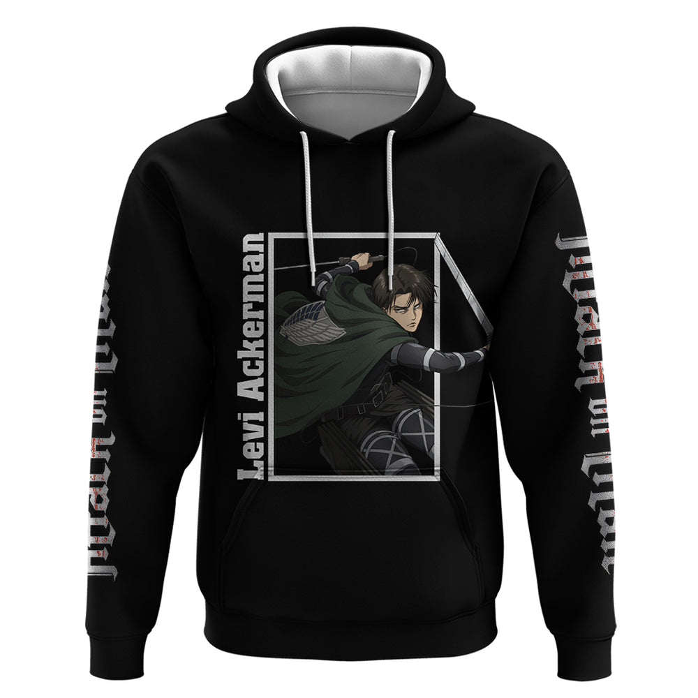 Levi Ackerman Hoodie Attack On Titan Anime Style Levi Ackerman Hoodie Attack On Titan Anime Style