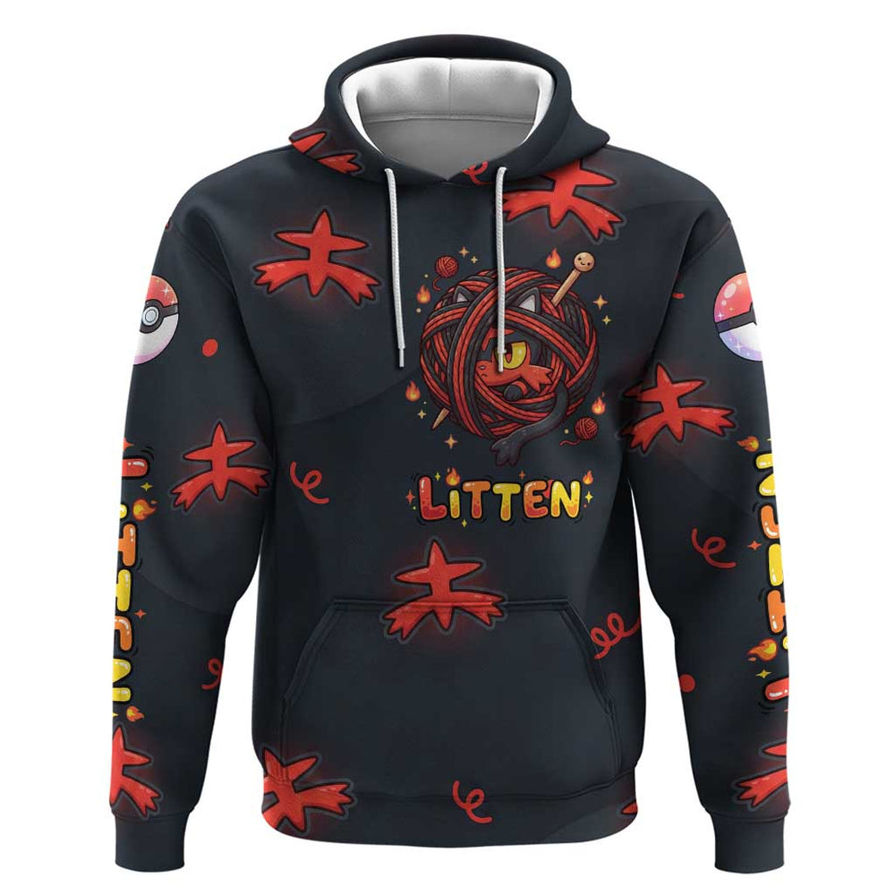 Litten Hoodie Playful Ember Cartoon Art Litten Hoodie Playful Ember Cartoon Art