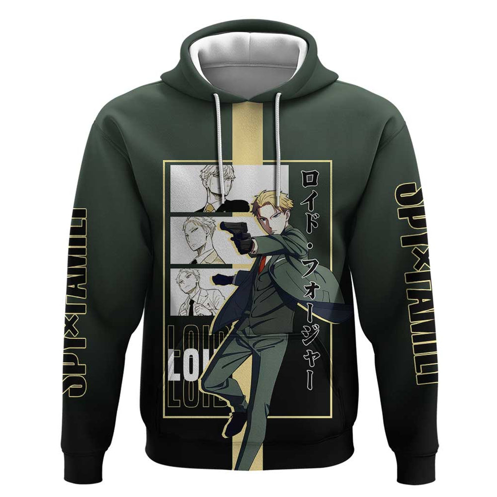 Loid Forger Spy x Family Hoodie with Cool Spy Pose and Sleek Design Loid Forger Spy x Family Hoodie with Cool Spy Pose and Sleek Design