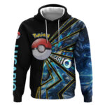 Lucario Pok Hoodie Aura Blast Comic Style