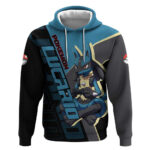Lucario Pok Hoodie Edgy Retro Anime Style