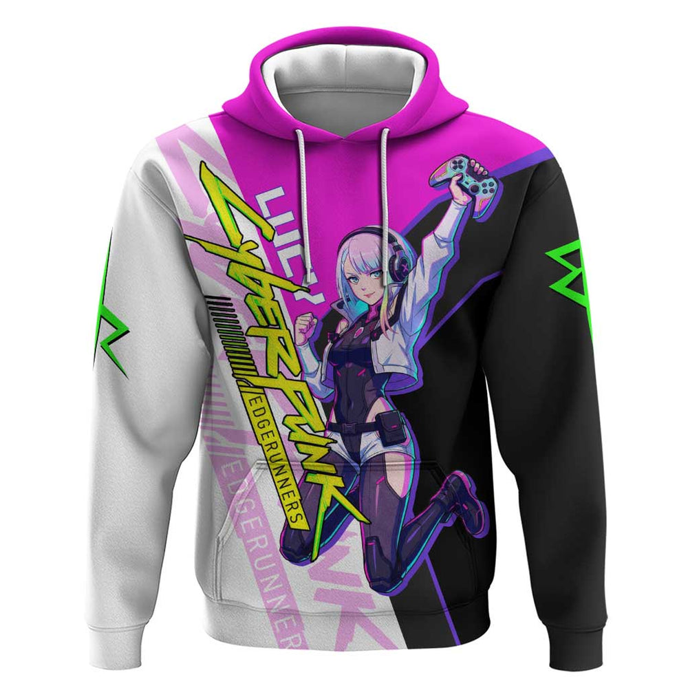 Lucy Cyberpunk Edgerunners Hoodie Neon Techwear Anime Style Lucy Cyberpunk Edgerunners Hoodie Neon Techwear Anime Style