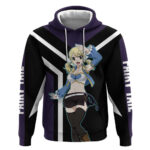 Lucy Heartfilia Fairy Tail Hoodie with Celestial Keys and Magical Battle Pose Design