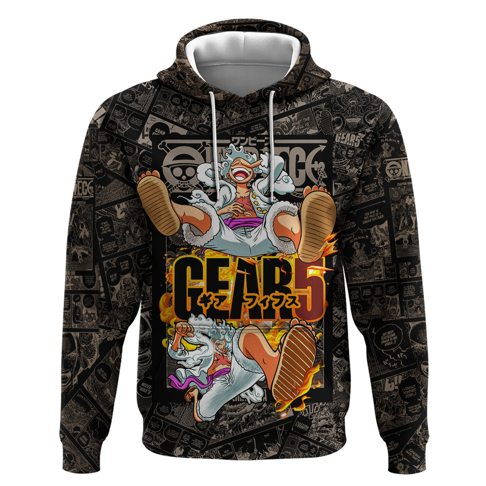 Luffy Gear 5 - One Piece Hoodie Anime Mix Manga Style Luffy Gear 5 - One Piece Hoodie Anime Mix Manga Style