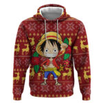 Luffy - One Piece Hoodie Anime Mix Christmas Style