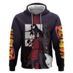 Madara Uchiha Naruto Hoodie with Sharingan Eyes and Powerful Battle Pose Design