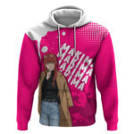 Makima Chainsaw Man Street Style Hoodie Bold Anime Grunge Aesthetic in Hot Pink