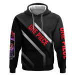 Marshall D. Teach One Piece Hoodie with Blackbeard Pirate Pose and Fierce Design
