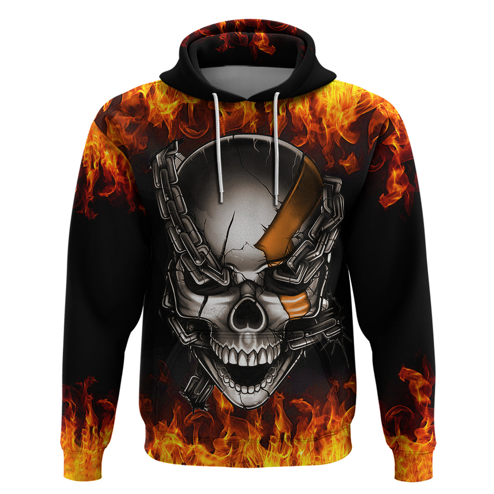 Metal Skull Hoodie Infernal Chains in Fiery Abyss DT01 Metal Skull Hoodie Infernal Chains in Fiery Abyss DT01