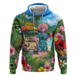 Mina Ashido Summer Chill Hoodie Tropical Anime Cocktail Vibes