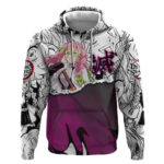 Mitsuri Kanroji Demon Slayer Manga Collage Hoodie with Pink and Purple Love Hashira Aesthetic