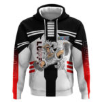 Monkey D. Luffy One Piece Hoodie with Gear 5 Stretching and Pirate Adventure Design