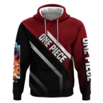Monkey D. Luffy One Piece Hoodie with Straw Hat and Action-Packed Pose Design