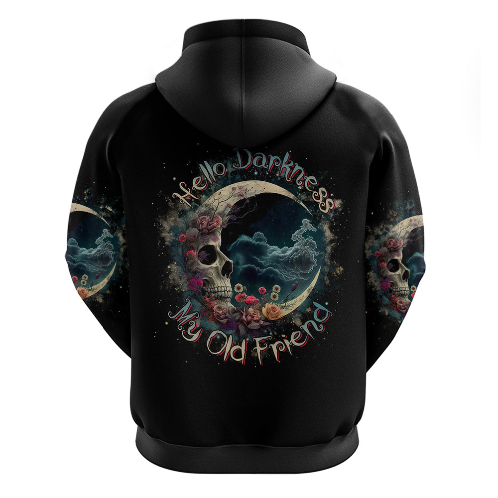 Moon Skull Hoodie Hello Darkness My Old Friend Moon DT01 Moon Skull Hoodie Hello Darkness My Old Friend Moon DT01
