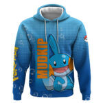 Mudkip from Pok Hoodie with Water Type Ability and Playful Pose Design